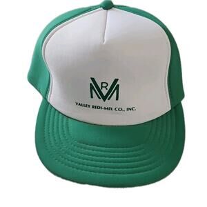 Vintage Mens Snap-back Valley Redi-Mix Co. HAT CAP White & Green